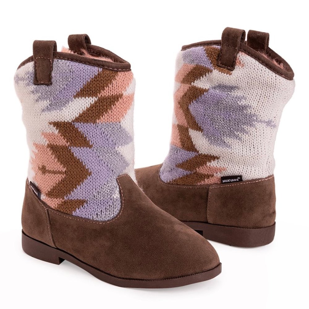 NWT Muk Luks Candied Peach Geometric Stacy Boot